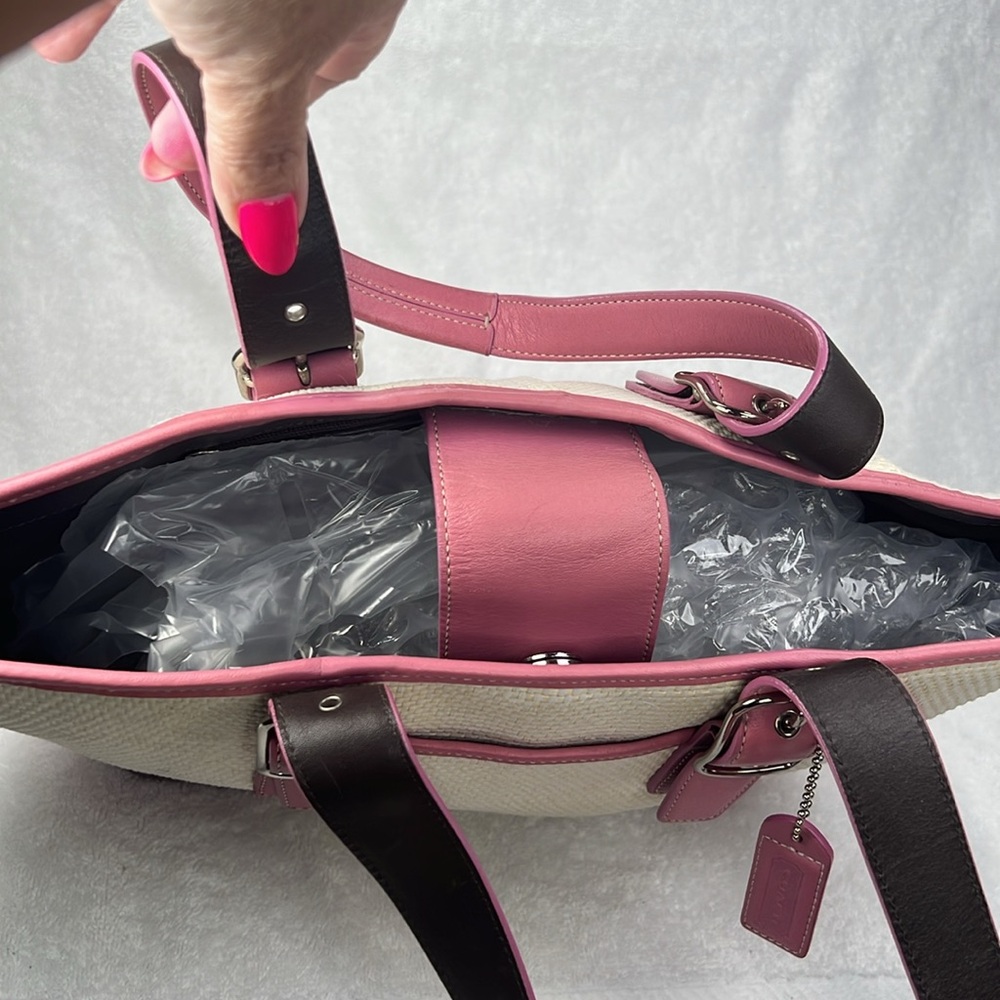 Coach Pink and Cream Tote Bag #B04K – 4468 - Picture 8 of 10